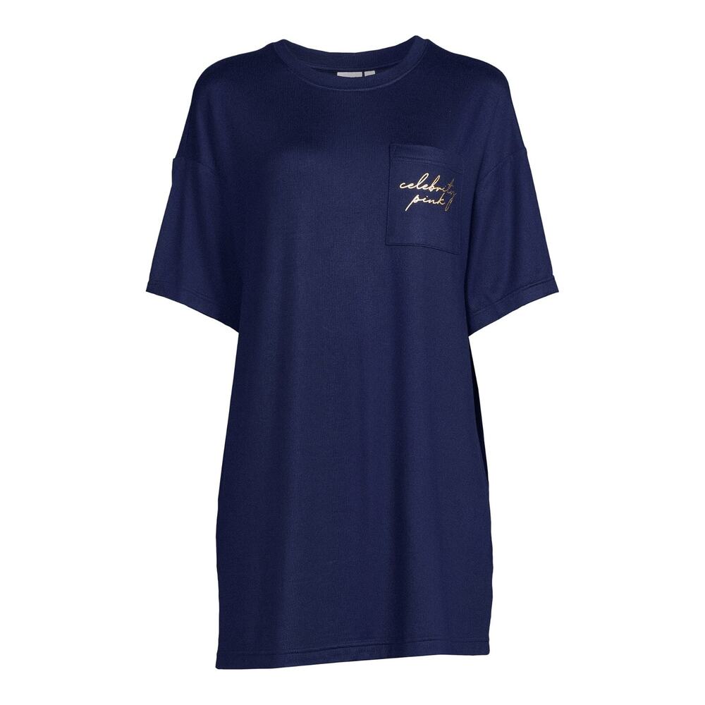 CELEBRITY PINK SLEEP WOMENS BLUE OVERSIZED SLEEP SHIRT NIGHTGOWN SIZE XS/S NWT - Picture 1 of 3